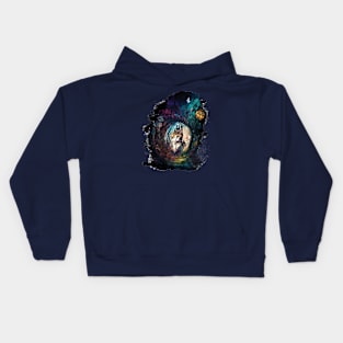 Cat in Dark Wonderland Kids Hoodie